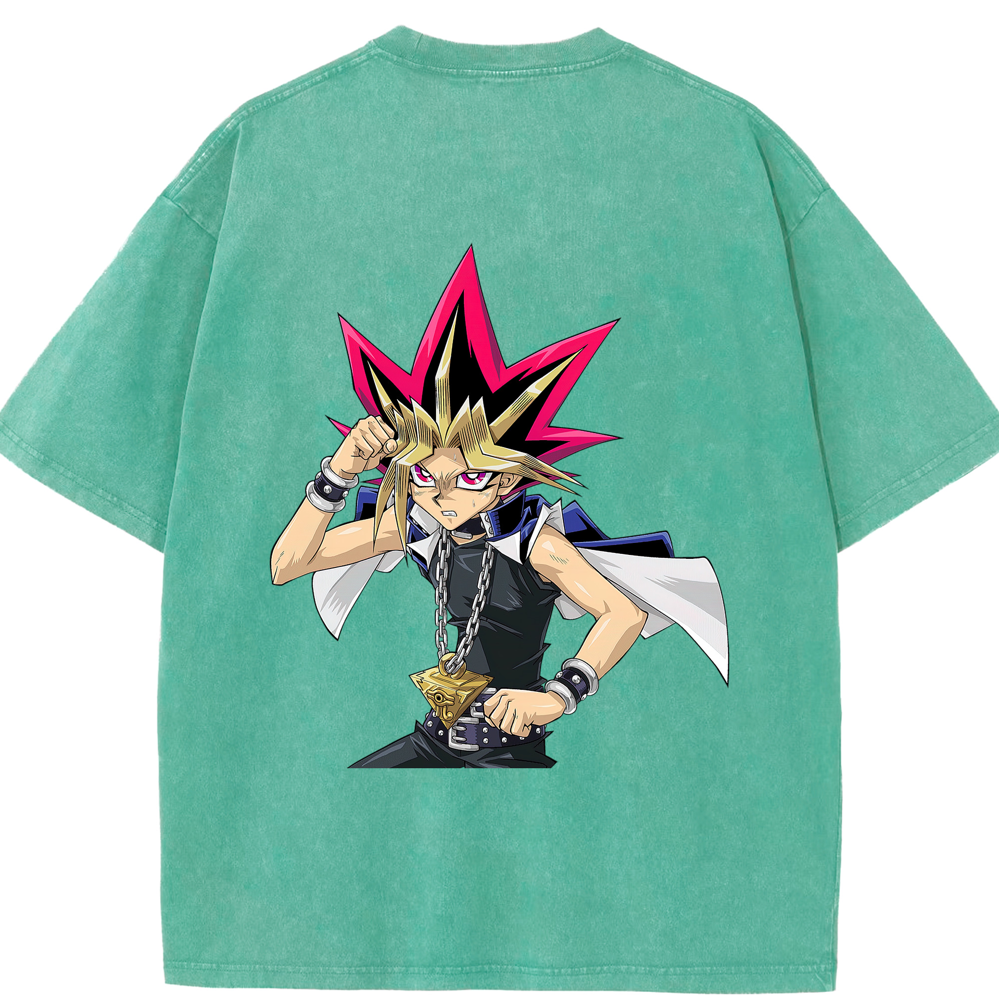 （画像用） 遊☆戯☆王 Yu-Gi-Oh! 綿100% ヴィンテージ風 半袖Tシャツ（背面プリント）